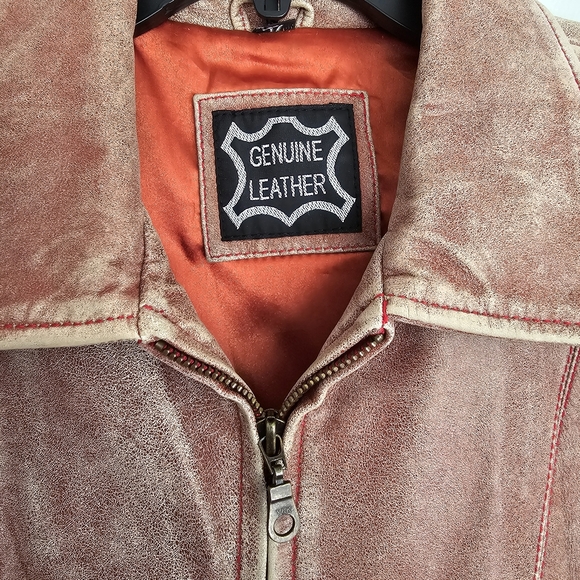 Vintage Genuine Leather Women's  Jacket with Polyester Lining Size XL - Picture 3 of 5